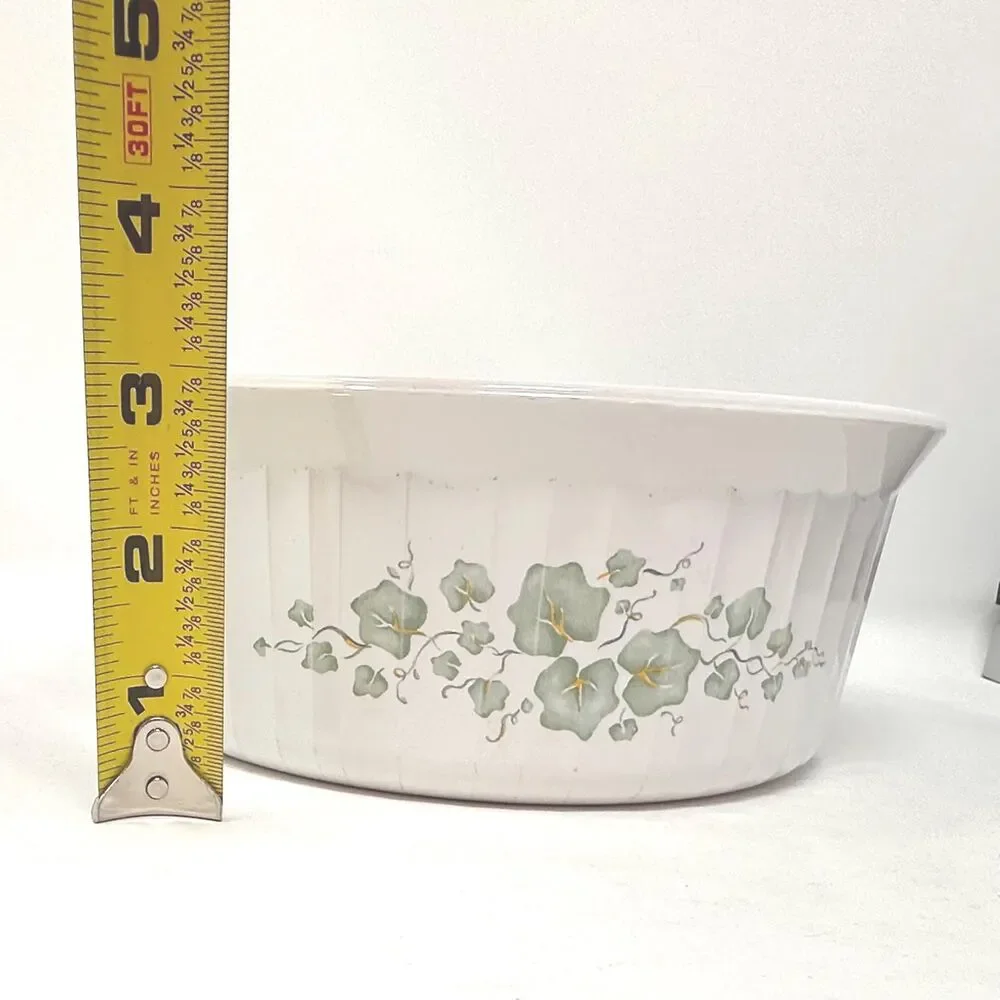 Vintage Corning Ware Callaway Ivy F-5-B 1.6 Liter Round Fluted Casserole Dish